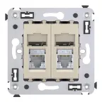 Avanti Розетка RJ-45 в стену, 5e двойная экранированная, ''Ванильная дымка''