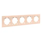 Валенсия рамка 5-местная кремовая