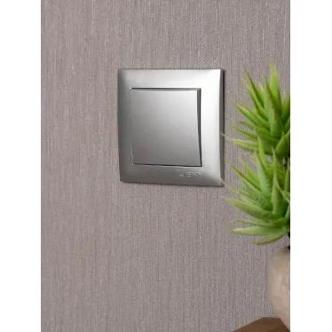 Валенсия лицевая панель выключателя 1-кл. 10А сталь