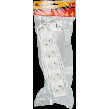 Удлинитель бытовой 5 розеток шнур 5м без заземления