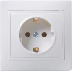 Розетка 1-местная с заземляющим контактом без защитной шторки 16А керамика КВАРТА белая (РС10-3-КБ )