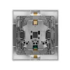 ETIKA Розетка двойная с заземлением со шторками алюминий автоматические зажимы