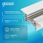 Шинопровод осветительный встраиваемый 1м белый (с адаптером питания и заглушкой) | TR127 | Gauss