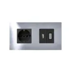 Рамка-декор на 2 поста для 2700620-03., S27Pl, нержавеющая сталь