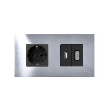 Рамка-декор на 2 поста для 2700620-03., S27Pl, нержавеющая сталь