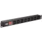 Блок розеток PDU 7 розеток C13 с LED выкл 1U вх C14 без шнура