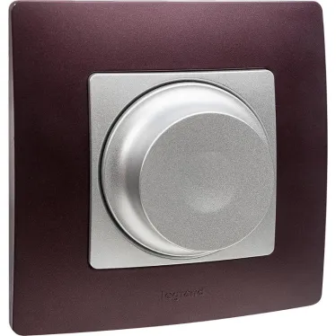 ETIKA Светорегулятор поворотный без нейтрали 300Вт алюминий