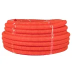 Труба гофрированная ПНД с зондом оранжевая d32мм(50м) Plast PROxima