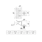 Зажим балочный 3-8мм с отгибом и винтом М6х9 PROxima