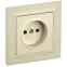 BRITE Розетка 1 пост без заземления без защитных шторок 10А в сборе РСР10-1-0-БрКр бежевый IEK
