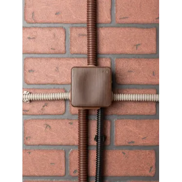 Коробка распаячная КМР-030-031 с крышкой (83х83х54) 7 мембранных вводов тёмное дерево IP54 PROxima