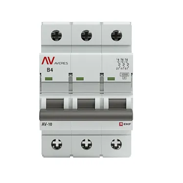 Выключатель автоматический AV-10 3P 4A (B) 10kA AVERES
