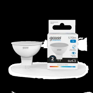 Лампа светодиодная LED 7 Вт 570 лм 6500К софит MR16 холодный GU5.3 AC 220В Elementary Gauss