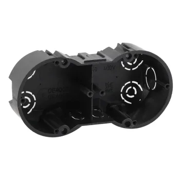 Коробка установочная КУТ 2-х местная 141х70х45мм для твердых стен саморез. IP20 (100/1800)