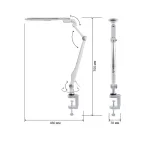 Светильник настольный светодиодный NLED-496-12W-S на струбцине серебро