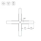 Крестовина PLS-LOCK-H25-Х90 BLACK (с экраном MAT-L) (ARL, Металл)