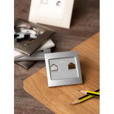 Валенсия лицевая панель розетки Phone 1-местная сталь