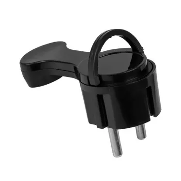 Вилка угловая плоская с/з черная СТЕЛС 16А 250 В PRO