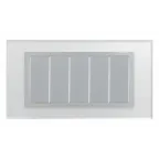 Рамка с суппортом на 5 узких модулей, S82C, серебро - алюминий (стекло)