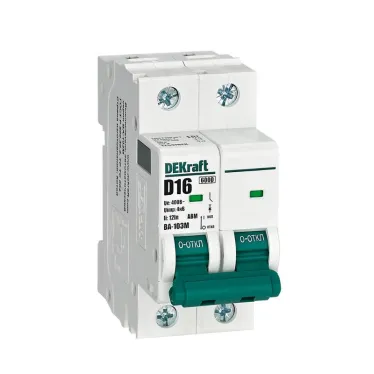Выключатель автоматический без теплозащиты 2P 16А х-ка D 6кА ВА-103M