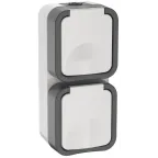 Розетка 2-местная вертикальная TORS 16А IP55 белый