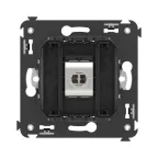 Avanti Компьютерная розетка RJ-45 без шторки в стену, кат.5e одинарная экранированная, Черный матовый