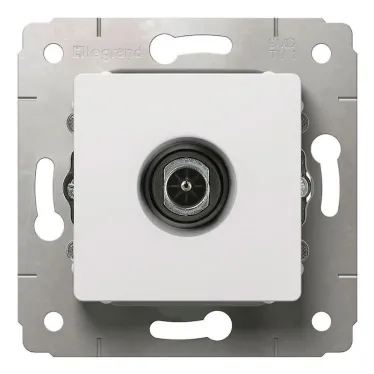 CARIVA Розетка телевизионная TV оконечная в рамку белая