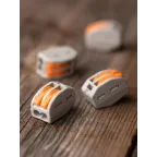 Клемма СМК 222-412 с рычагом 2 отверстия 0,08-2,5(4.0)мм2 (100шт.)