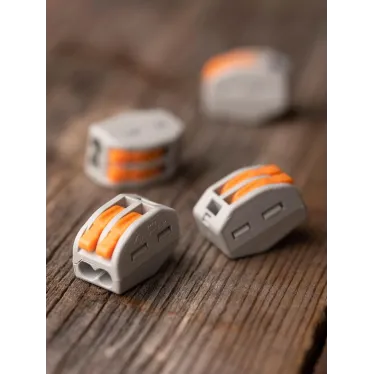 Клемма СМК 222-412 с рычагом 2 отверстия 0,08-2,5(4.0)мм2 (100шт.)