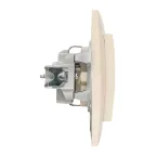 Валенсия розетка 1-местная с/з 16А кремова с крышкой и защ. штор.