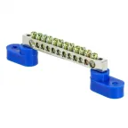 Шина нулевая N 63.12 (2 изолятора стойка) никель