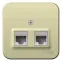 Розетка открытой установки BLANCA двойная компьютерная RJ45, кат.5E, с изолирующей пластиной, белый, бежевый
