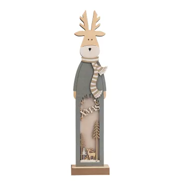 Деревянная фигурка с подсветкой Рождественский олень 11х5х47 см | 504-007 | NEON-NIGHT