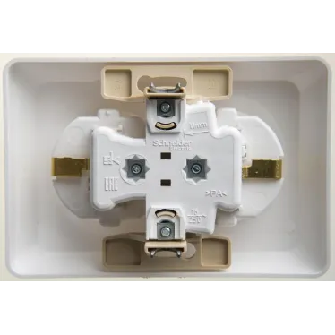 ЭТЮД Розетка двойная скрытой установки с заземлением со шторками 16А 250B, белый