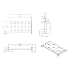 Полка угловая с перфорацией 19д 1U ширина 440 мм глубина 250 мм