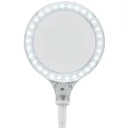 Лупа настольная 3D с подсветкой 30 LED, подставка+прищепка, белая | 31-0247 | REXANT