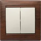 VALENA Выключатель двухклавишный в рамку слоновая кость