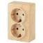 Розетка 2х2P+E Schuko со шторками, 16A-250В, ОУ, Эра Эксперт, сосна, 11-2206-11