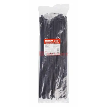Хомут-стяжка кабельная нейлоновая 400x7,6 мм, черная, упаковка 100 шт, REXANT