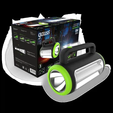 Фонарь светодиодный прожекторный 8 Вт 500 лм Черный IP3X аккумуляторный Lead acid 1500мАч диммируемый GFL Gauss