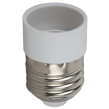 Переходник E27-E14, пластик, белый (50/400/9600)