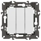 Выключатель тройной, 10АХ-250В, Эра Elegance, белый,14-1107-01