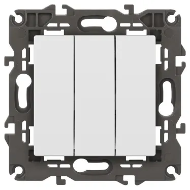 Выключатель тройной, 10АХ-250В, Эра Elegance, белый,14-1107-01