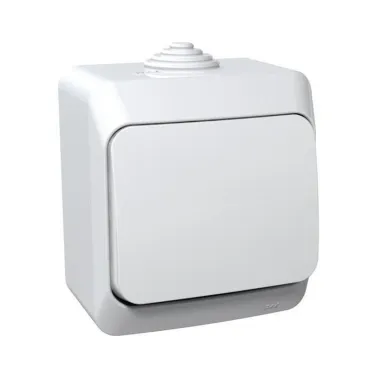 ЭТЮД Выключатель одноклавишный наружный IP44 белый