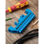 Шина нулевая N 63.12 нейлоновый корпус на DIN-рейку (латунь)