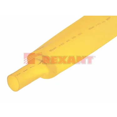 Термоусаживаемая трубка 40,0 20,0 мм, желтая, упаковка 10 шт. по 1 м, REXANT