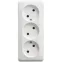 ЭТЮД Розетка тройная открытой установки без заземления без шторок 16А 250B, белый