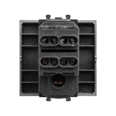 Avanti Выключатель двухполюсный одноклавишный модульный , Закаленная сталь, 2 модуля