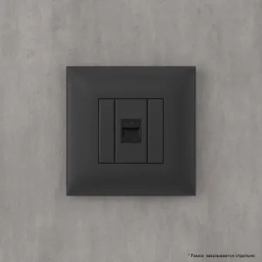 Avanti Компьютерная розетка RJ-45 без шторки в стену, кат.6 одинарная, Черный матовый