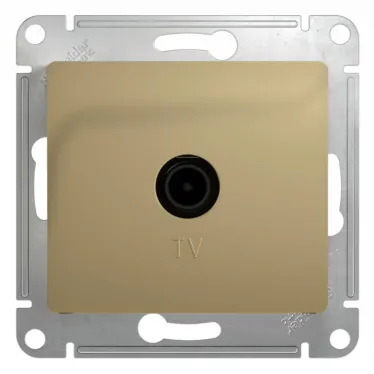 GLOSSA Розетка телевизионная TV одиночная в рамку 1дБ титан